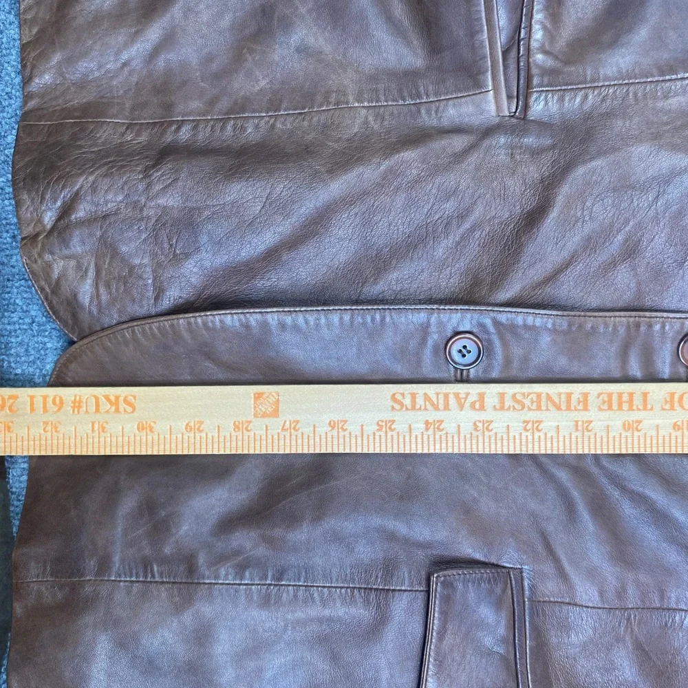 Scully Mens Brown Leather Western Blazer Sport Coat Two Button Jacket Size 44